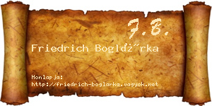 Friedrich Boglárka névjegykártya